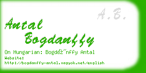 antal bogdanffy business card
